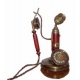 Historický telefon - Stolní kulaty vysoký s mikrofonem a patinou