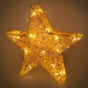 LED hvězda z bavlněné příze se třpytkami