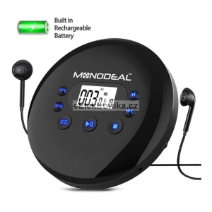 Kapesní CD přehrávač s USB-C nabíjením - diskmen