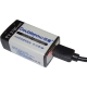Nabíjecí baterie Li-ion 9V 420mAh 6F22 USB-C